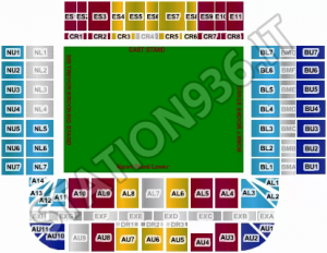 Mappa settori Boleyn Ground Upton Park