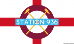 Logo Station 936 su bandiera inglese
