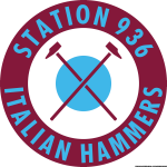 Station 936 Italian Hammers logo claret and blue